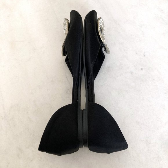 Roger Vivier D'Orsay ballet flats (black w/ silver buckles & crystals) size 5 - Picture 9 of 12